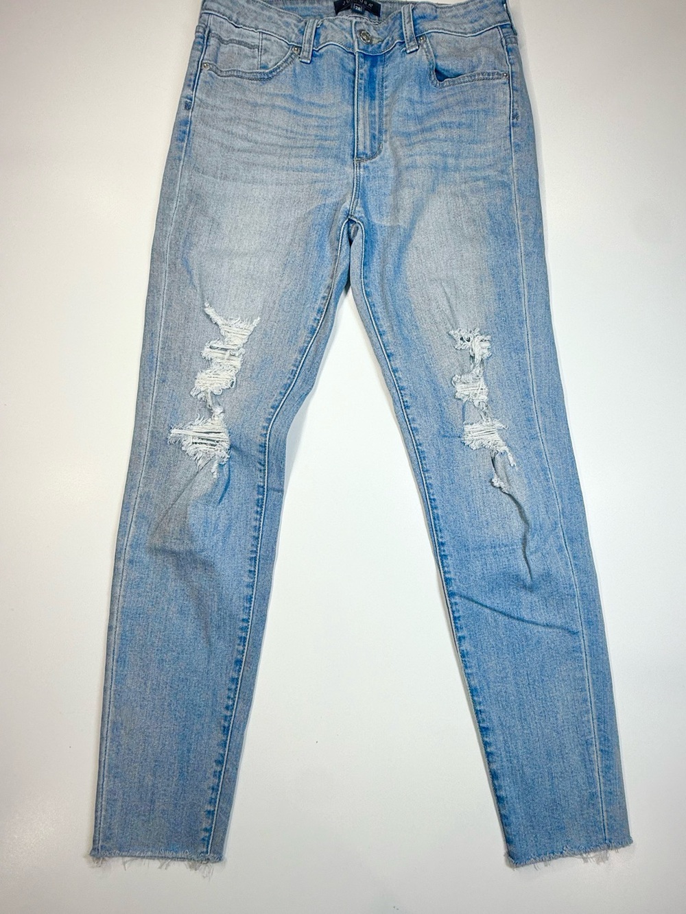 Just USA Light Blue Distressed High-Rise Skinny Jeans - Picture 12 of 12